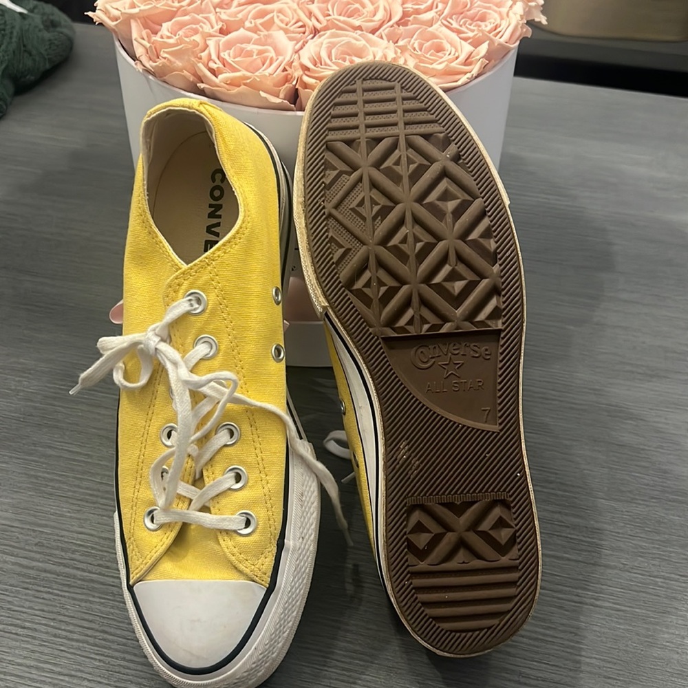 Yellow converse sneakers